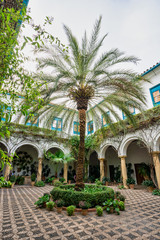 Courtyard garden of Viana Palace in Cordoba, Andalusia, Spain.