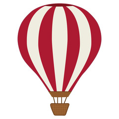 Cartoon red hot air balloon vector. A cute design on isolated white background. Printable eps 10 file format.