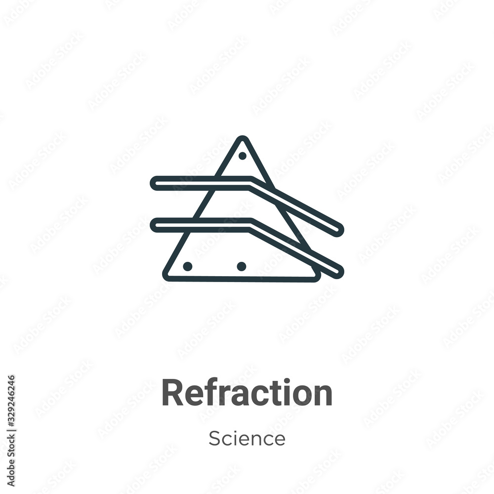 Poster refraction outline vector icon. thin line black refraction icon, flat vector simple element illustra