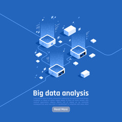 Big Data Analysis Isometric Background 