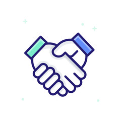 Fototapeta premium Partner Vector illustration Outline Filled With Color Background and Investment icon.