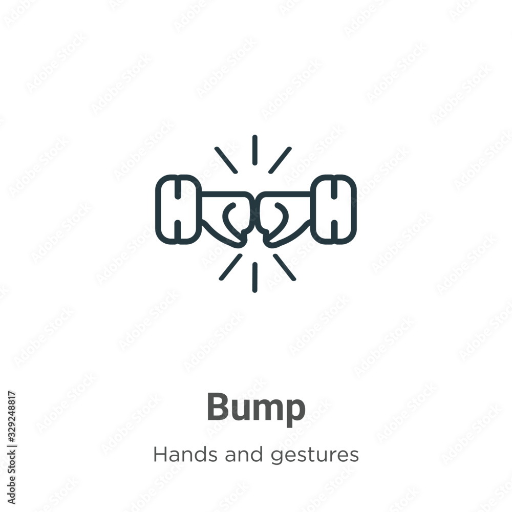 Poster bump outline vector icon. thin line black bump icon, flat vector simple element illustration from ed