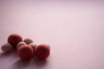 Dry wool materials for hobbies. Beads for a beautiful necklace.