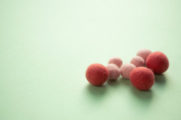 Materials for hobbies. Wool balls for anist or accessories