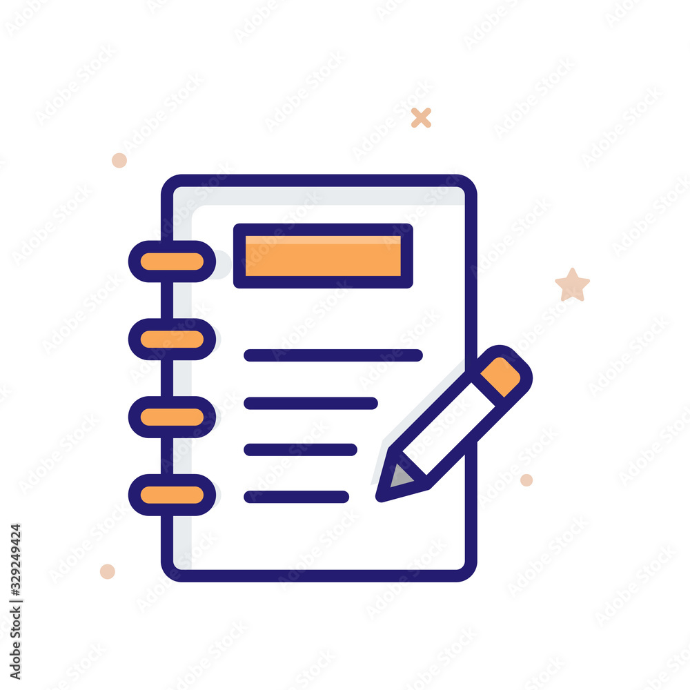 Poster document project vector illustration outline filled with color background and investment icon.