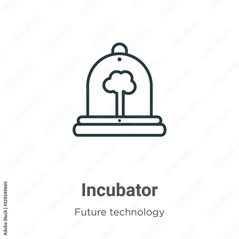 Aufkleber incubator outline vector icon. thin line black incubator icon, flat vector simple element illustrati
