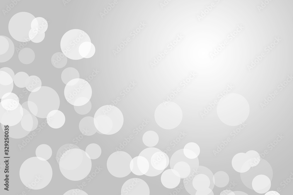 Poster abstract white bokeh on gray color for background.