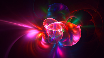 Fractal 3D rendering abstract and shiny background
