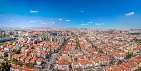 Ankara/Turkey-March 20 2019: Panoramic Ankara view with Bahcelievler and Emek districts