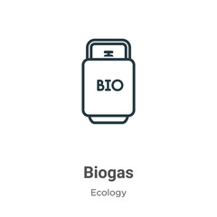 Biogas outline vector icon. Thin line black biogas icon, flat vector simple element illustration from editable ecology concept isolated stroke on white background