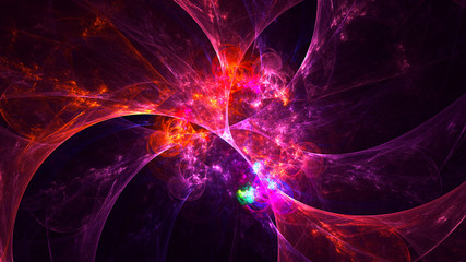 Fractal 3D rendering abstract and shiny background