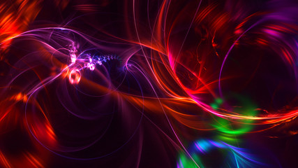 Fractal 3D rendering abstract and shiny background