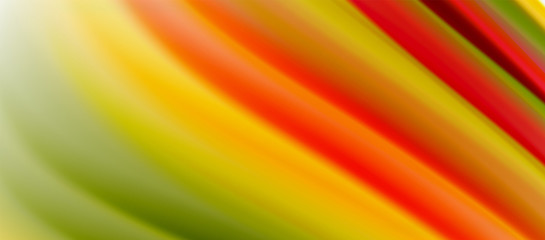 Wave lines abstract background, smooth silk design with rainbow style colors. Liquid fluid color waves. Vector Illustration