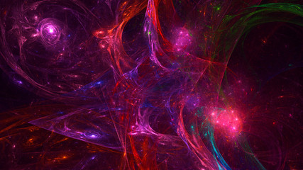 Fractal 3D rendering abstract and shiny background