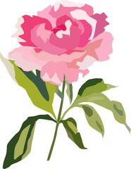 Fototapeta premium peony flower in pink tone vector illustration