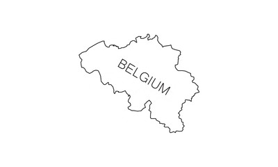 Fototapeta premium Belgium outline map national borders country shape