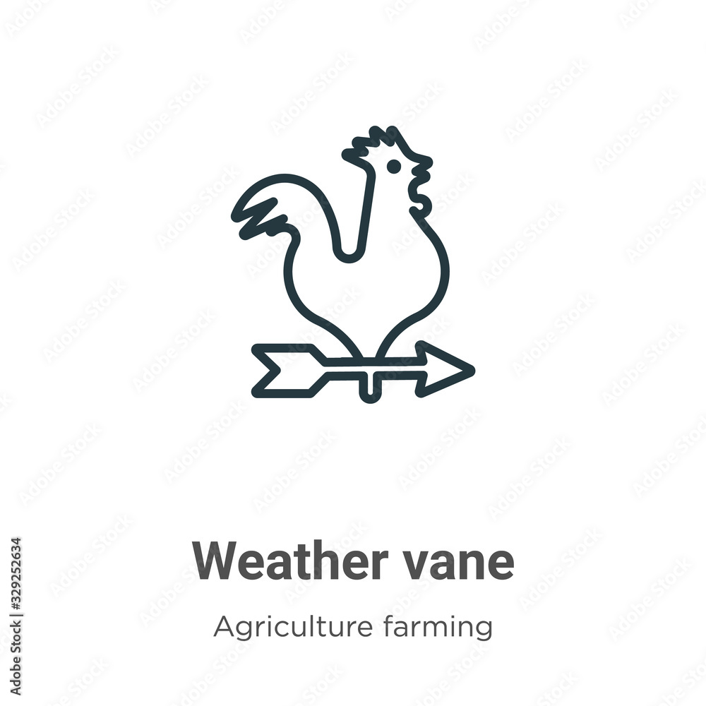 Poster weather vane outline vector icon. thin line black weather vane icon, flat vector simple element illu