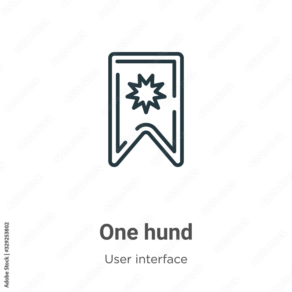 Poster one hundred outline vector icon. thin line black one hundred icon, flat vector simple element illust