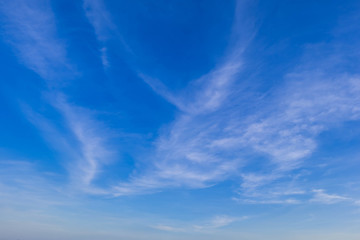 cirrus clouds and blue sky in daylight
