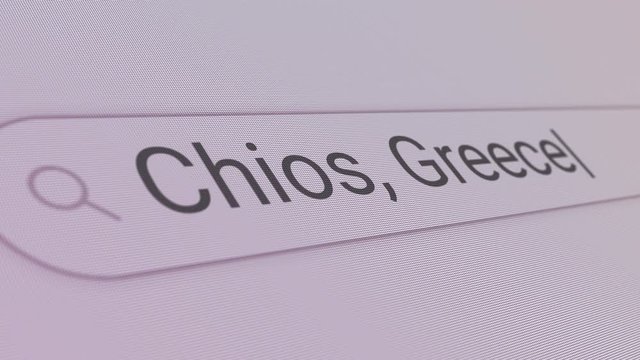 Chios Greece Search Bar Close Up Single Line Typing Text Box Layout Web Database Browser Engine Concept