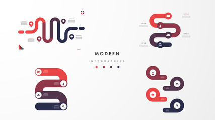 Abstract elements of graph, diagram with steps, options, parts or processes. Vector business template for presentation