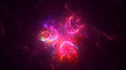 Fractal 3D rendering abstract and shiny background
