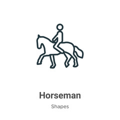Horseman outline vector icon. Thin line black horseman icon, flat vector simple element illustration from editable shapes concept isolated stroke on white background