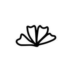 Sign herbal Twig leaves. Floral sprig. Spring flower, buttons isolated on white background. Doodle outline vector illustration