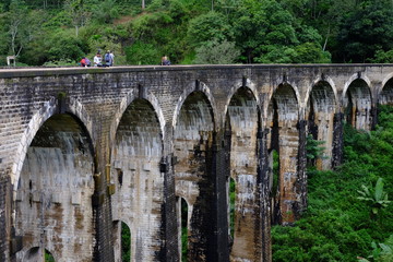 Fototapeta na wymiar Nine arch bridge in Sri Lanka. Demodara