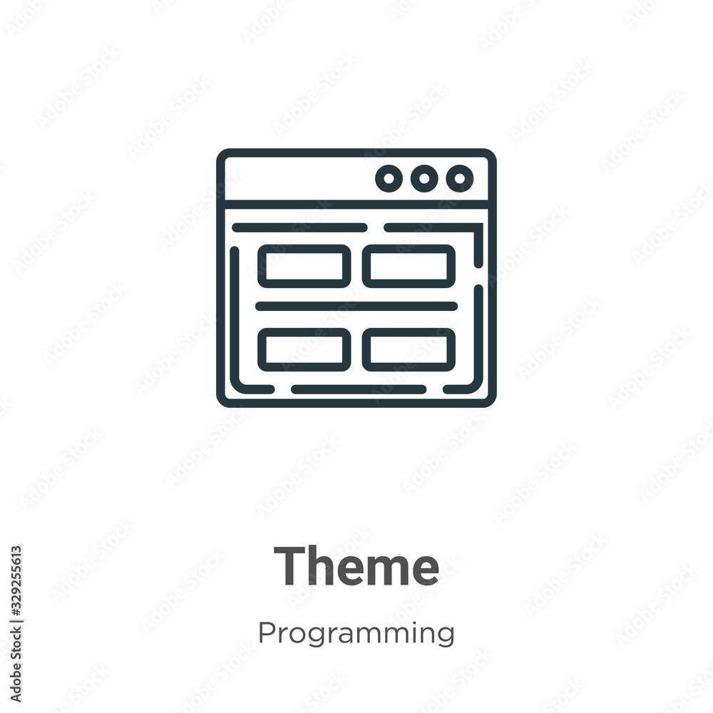 Poster theme outline vector icon. thin line black theme icon, flat vector simple element illustration from 