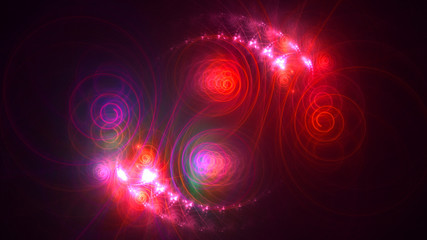 Fractal 3D rendering abstract and shiny background