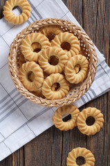 Shortbread cookies in bowl