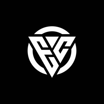 EC logo with triangle shape and circle rounded design template