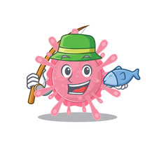 A Picture of funny Fishing corona virus germ design