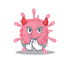 A picture of corona virus germ in devil cartoon design