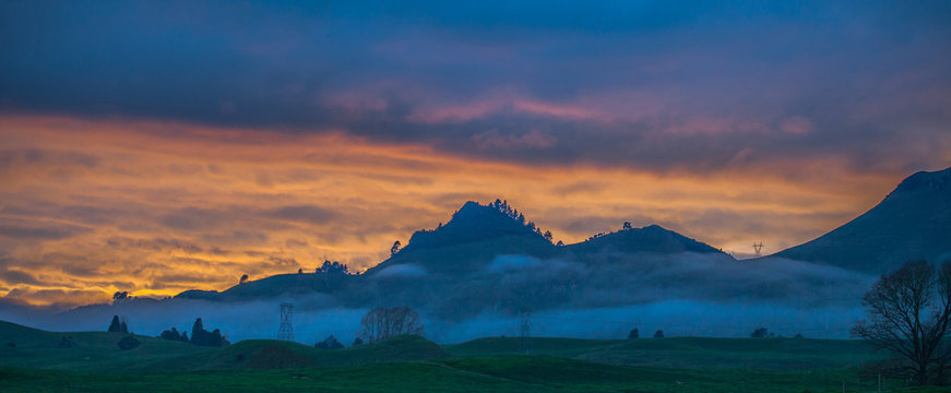 sunset in the mountains