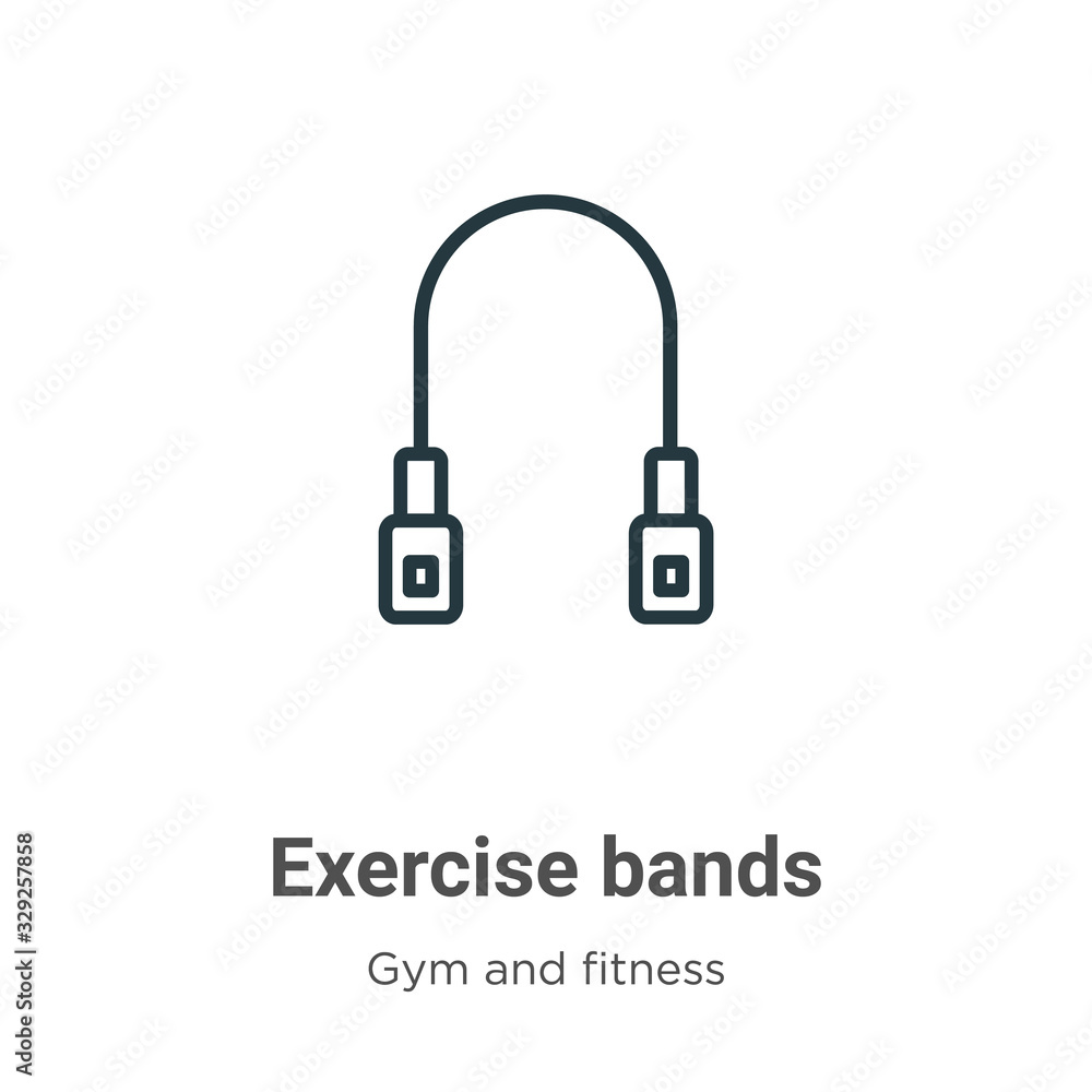 Poster exercise bands outline vector icon. thin line black exercise bands icon, flat vector simple element 