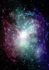 galaxy in a free space. 3D rendering