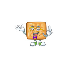 Super Funny crackers in nerd mascot design style