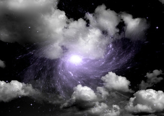 galaxy in a free space. 3D rendering