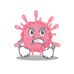 Corona virus germ cartoon character design with angry face