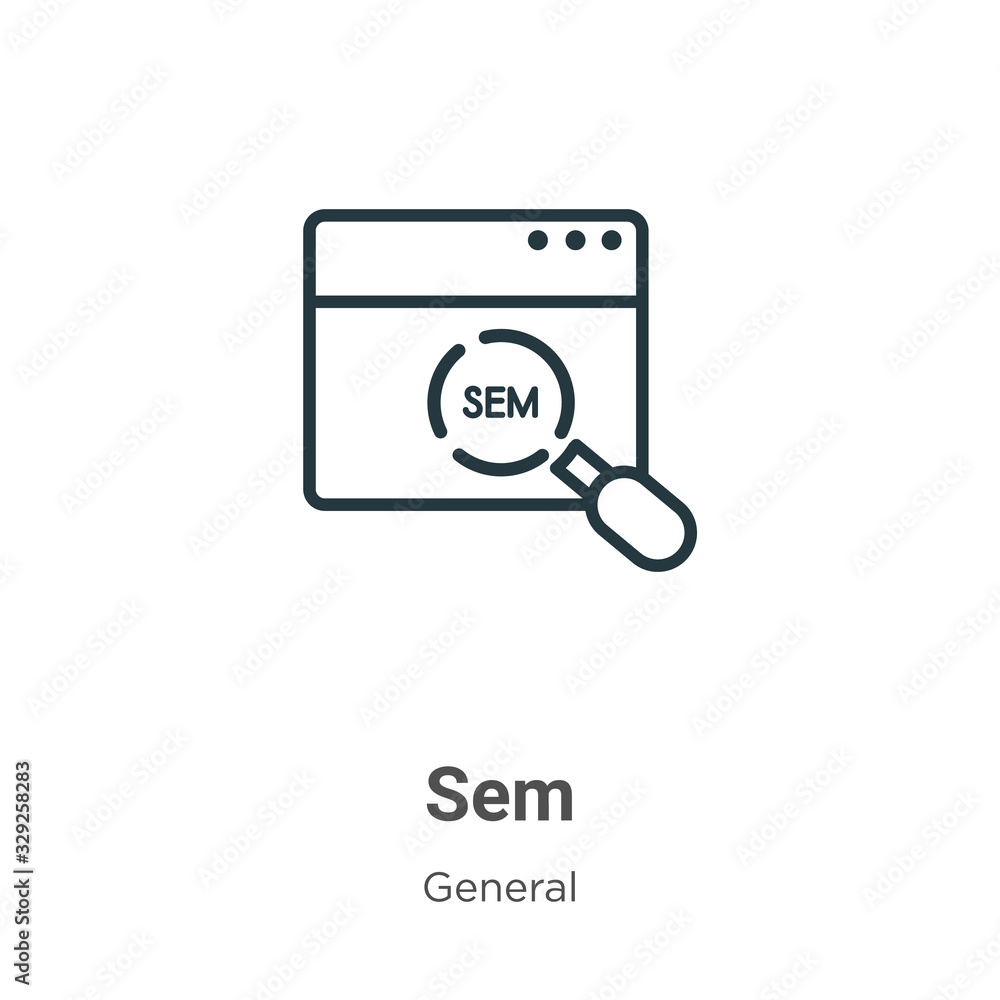 Poster sem outline vector icon. thin line black sem icon, flat vector simple element illustration from edit