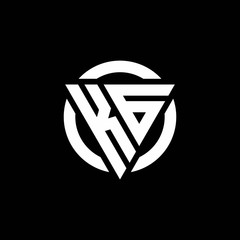 KG logo with triangle shape and circle rounded design template