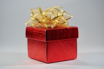 red gift box with ribbon