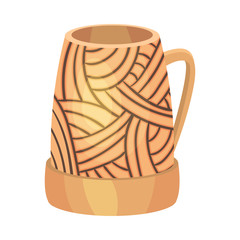 Ceramic Vessel or Container for Interior and Kitchen Use Vector Illustration