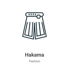 Hakama outline vector icon. Thin line black hakama icon, flat vector simple element illustration from editable fashion concept isolated stroke on white background
