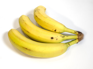 Healthy bananas fruit isolated on white background.