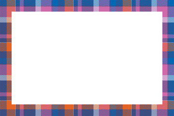 Vintage frame vector. Scottish border pattern retro style. Tartan plaid ornament.