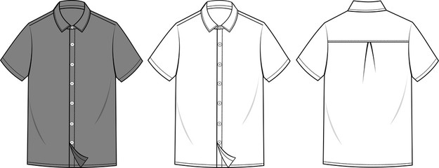 SHIRT FASHION FLAT SKETCH TEMPLATE