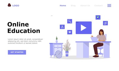 Online Education Vector Illustration Concept, Suitable for web landing page, ui,  mobile app, editorial design, flyer, banner, and other related occasion